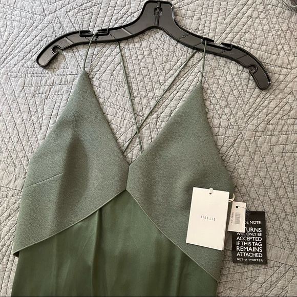 Dion Lee Satin and Crepe Midi Dress, Green, Sz AUS 10 / US 4 NWT - Picture 5 of 5